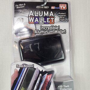 Aluma Wallet Black RFID Theft Prevention Unisex Hard Case Black As Seen on TV